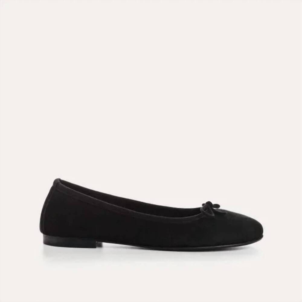 NEW REQINS women's carmen peau flats in noir